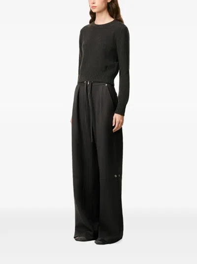 Ami Alexandre Mattiussi Black Wool Zipped Trousers Grey In Black