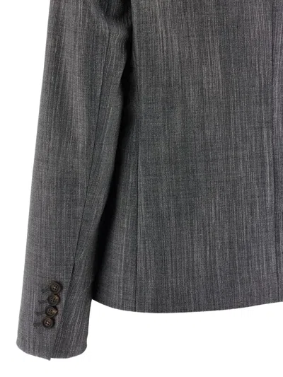Brunello Cucinelli Blazer Twill Sparkling Blazers Silver In Gray