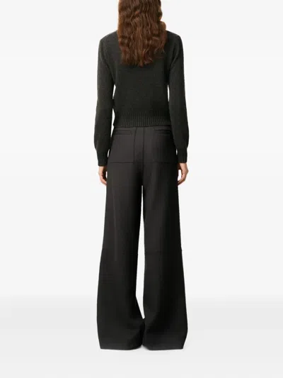 Ami Alexandre Mattiussi Black Wool Zipped Trousers Grey In Black