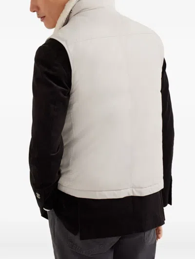 Brunello Cucinelli Collar-detail Pockets Gilet In Neutral