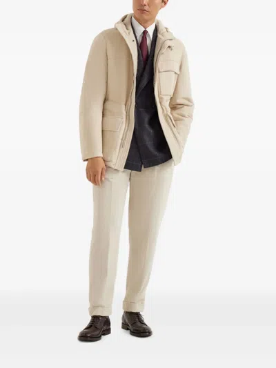 Brunello Cucinelli Prince Of Wales Deconstructed Blazer In Gray