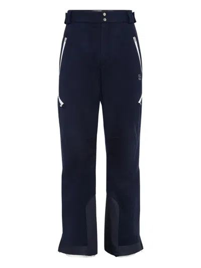 Brunello Cucinelli Mountain Padding Contrast Side-zip Trousers In Blue