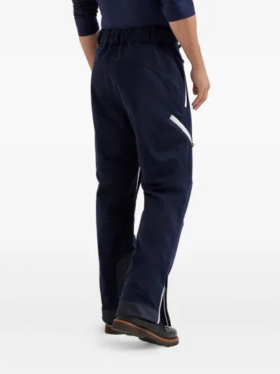Brunello Cucinelli Mountain Padding Contrast Side-zip Trousers In Blue