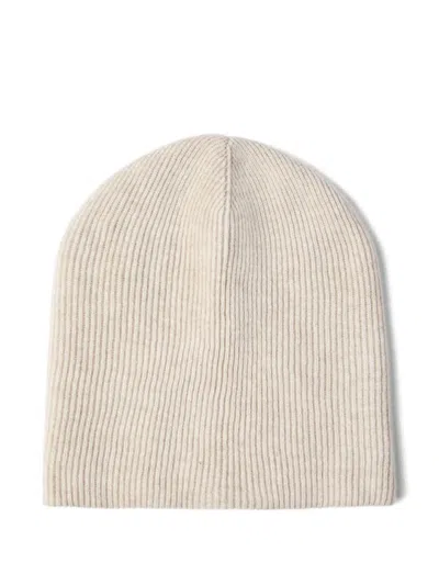 Brunello Cucinelli Cashmere Rib Beanie In White