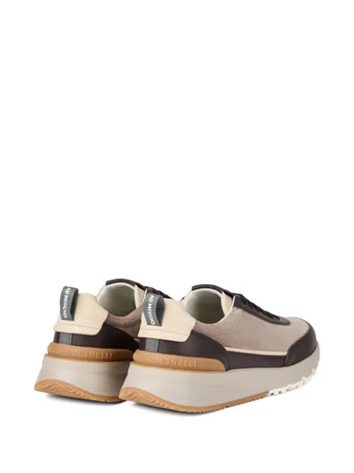 Brunello Cucinelli Leather-suede Runner 2.0 Sneakers In Brown