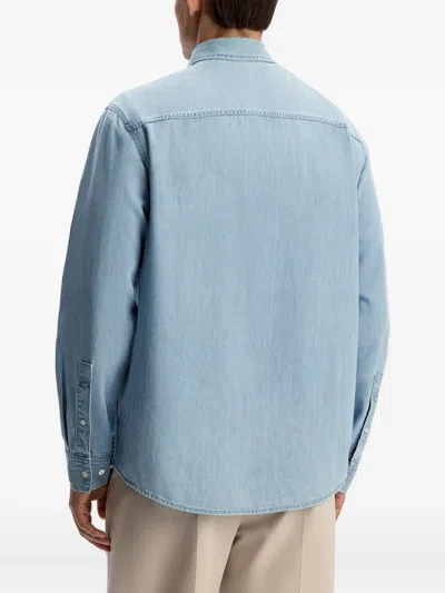 12 Storeez Lightweight Denim Shirt In Blue