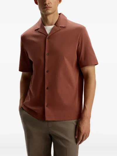 12 Storeez Button Pima-cotton Shirt In Brown