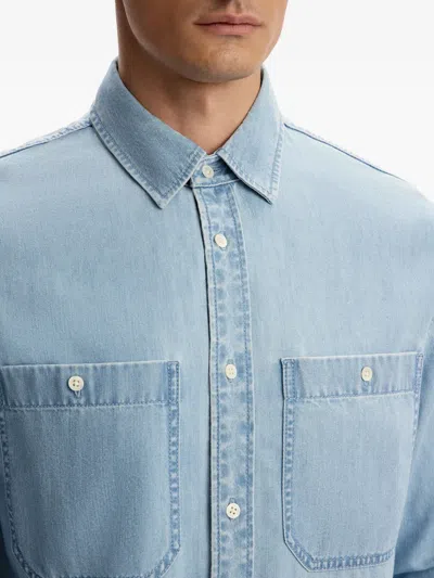 12 Storeez Lightweight Denim Shirt In Blue
