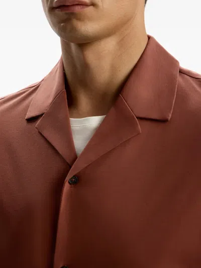 12 Storeez Button Pima-cotton Shirt In Brown