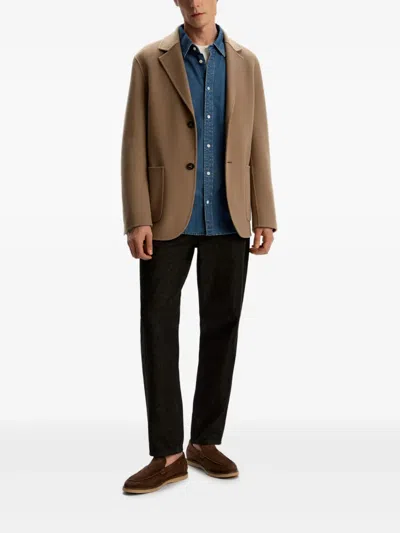 12 Storeez Buttoned Denim Shirt In Blue