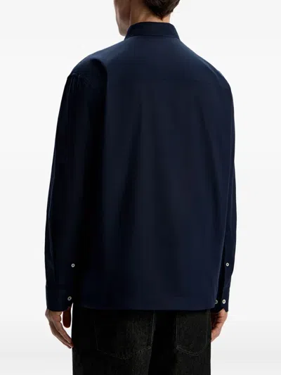 12 Storeez Buttoned Voile Shirt In Blue