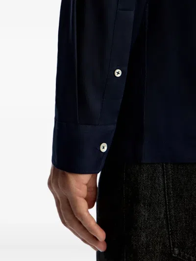 12 Storeez Buttoned Voile Shirt In Blue