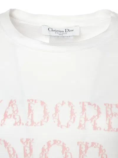Pre-owned Dior 2004 Trotter-logo T-shirt In White
