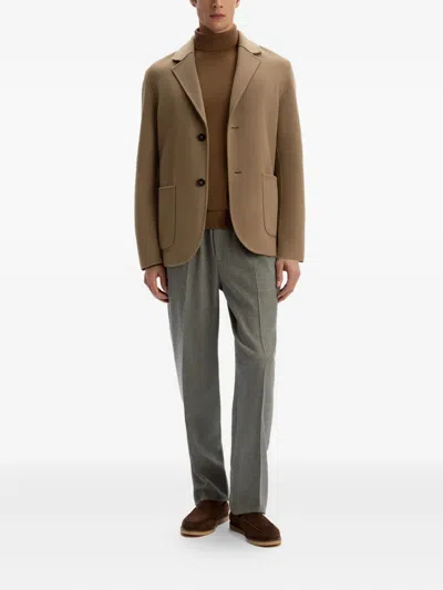 12 Storeez Pocket Wool-cashmere Blazer In Neutral