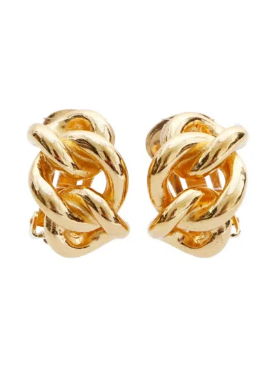 Pre-owned Dior 1970-1990s Clip-on Earrings In Gold