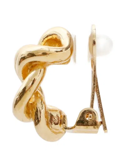 Pre-owned Dior 1970-1990s Clip-on Earrings In Gold