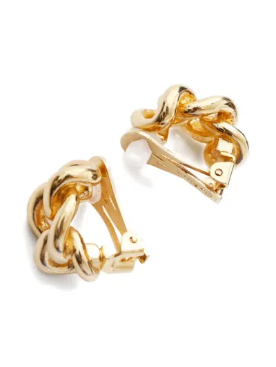 Pre-owned Dior 1970-1990s Clip-on Earrings In Gold
