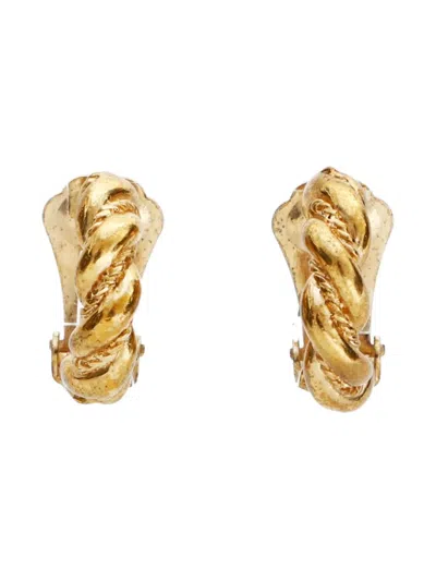Pre-owned Dior 1980-2000s Clip-on Earrings In Gold