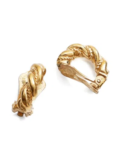Pre-owned Dior 1980-2000s Clip-on Earrings In Gold