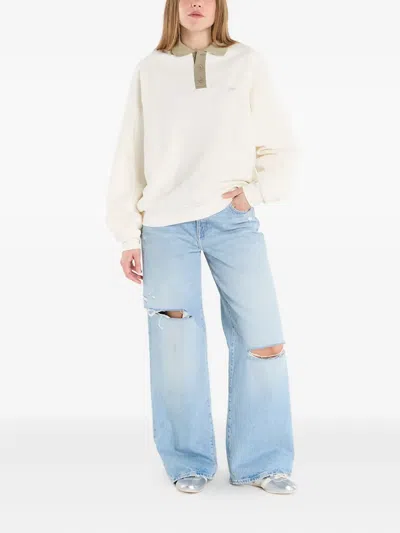 Dime French-terry Rugby Polo Shirt In Neutral