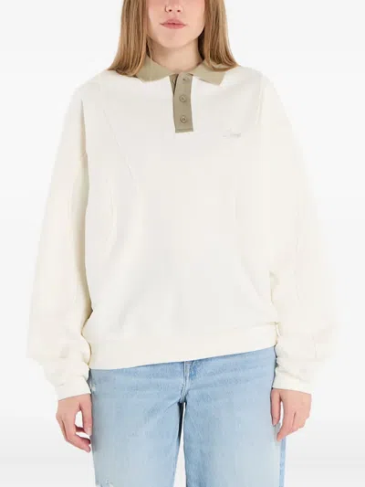 Dime French-terry Rugby Polo Shirt In Neutral