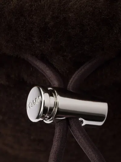 Prada Faux-fur Lace-up Ankle Boots In Brown