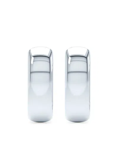 Loev 14k White Gold Allday Huggies Earrings In Metallic