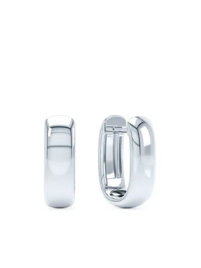 Loev 14k White Gold Allday Huggies Earrings In Metallic