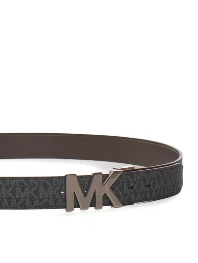 Michael Kors Logo-pattern Buckle Belt In Black