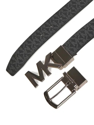 Michael Kors Logo-pattern Buckle Belt In Black