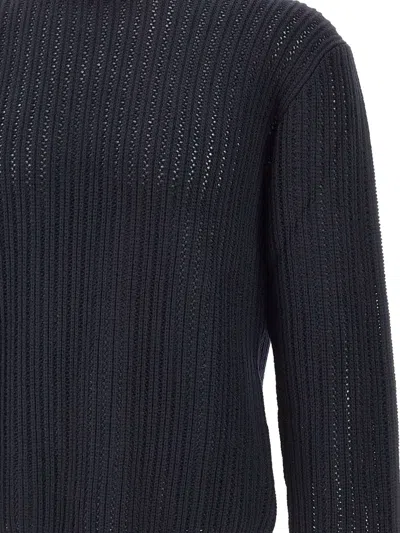 Filippo De Laurentiis Ribbed Wool Sweater In Blue