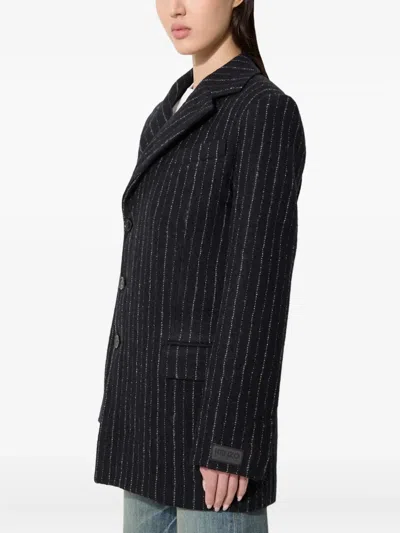 Kenzo Pinstripe Blazer In Black