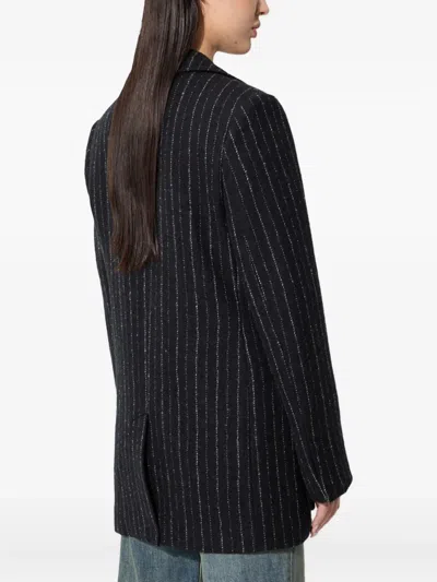 Kenzo Pinstripe Blazer In Black