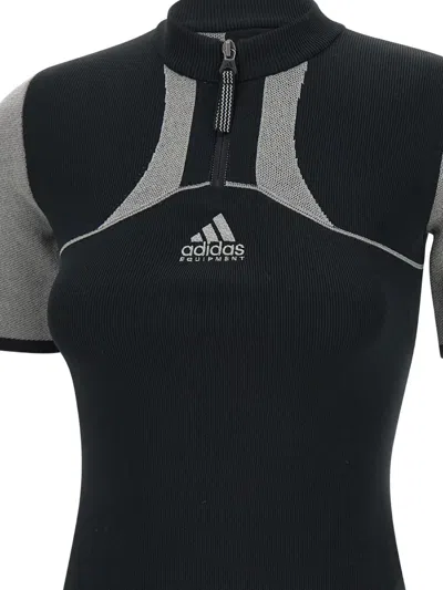 Adidas Originals Eqt Ss Zip-up Top In Black