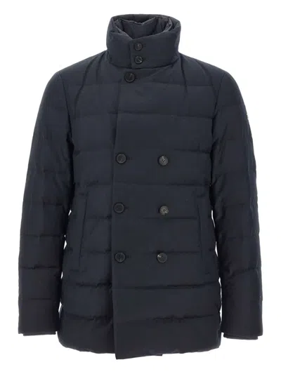 Duno Quilted Double-breasted Jacket In Blue