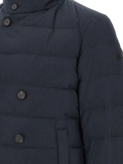 Duno Quilted Double-breasted Jacket In Blue