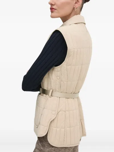 Mackage Helia Quilted Belted Gilet In Neutral