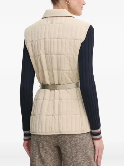 Mackage Helia Quilted Belted Gilet In Neutral