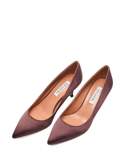 Aquazzura 65mm Purist Pointed Satin Pump In Brown