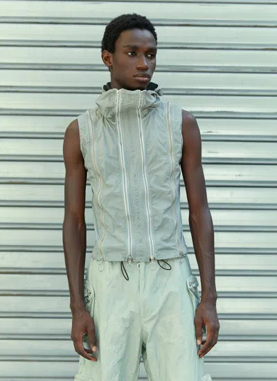 Charlie Constantinou Men Adjustable Fit Zip Vest In Green