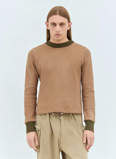 Charlie Constantinou Men Panelled Waffle Top With Scarf In Brown