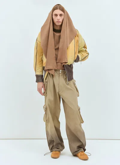 Charlie Constantinou Men Panelled Waffle Top With Scarf In Brown