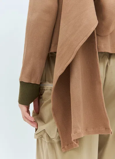 Charlie Constantinou Men Panelled Waffle Top With Scarf In Brown