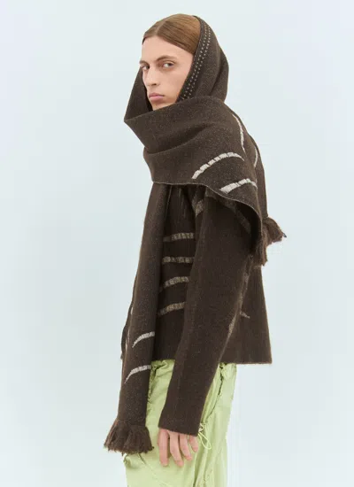 Charlie Constantinou Men Plated Pullover Hooded Sweater In Brown