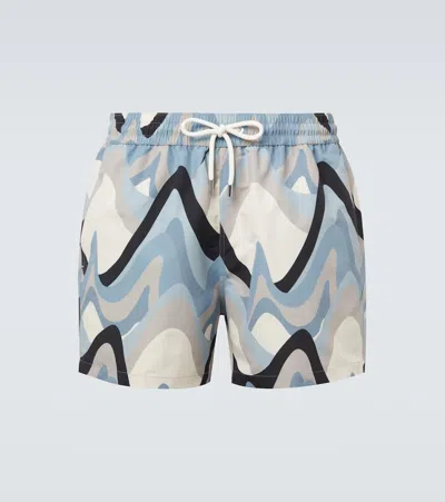 Frescobol Carioca Rio Printed Swim Trunks In Blue