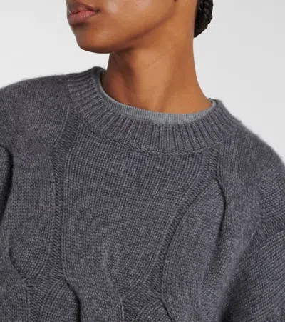 Lisa Yang Sammie Cable-knit Cashmere Sweater In Gray