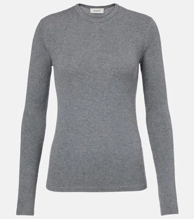 Lisa Yang Vivian Knitted Cotton And Cashmere Top In Gray