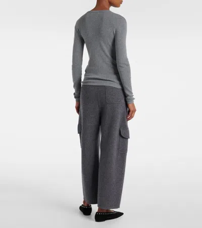 Lisa Yang Vivian Knitted Cotton And Cashmere Top In Gray