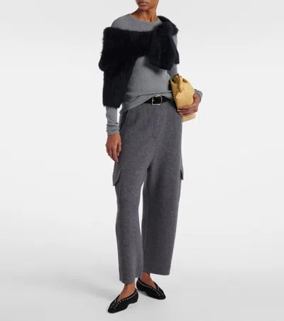 Lisa Yang Vivian Knitted Cotton And Cashmere Top In Gray