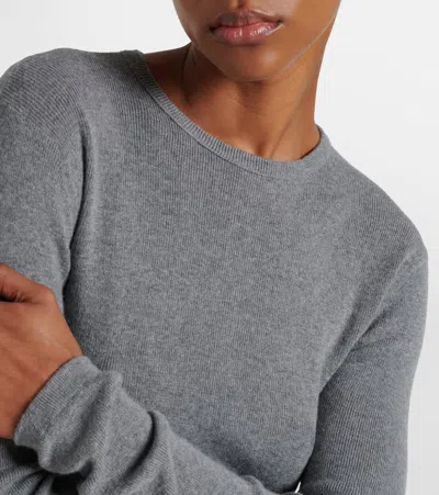 Lisa Yang Vivian Knitted Cotton And Cashmere Top In Gray